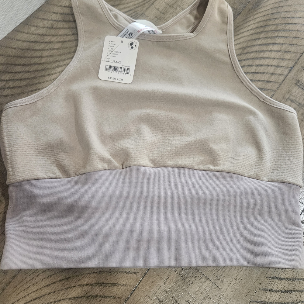 Stylish Beige and Light Gray Crop Top